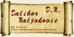 Dalibor Maljoković vizit kartica